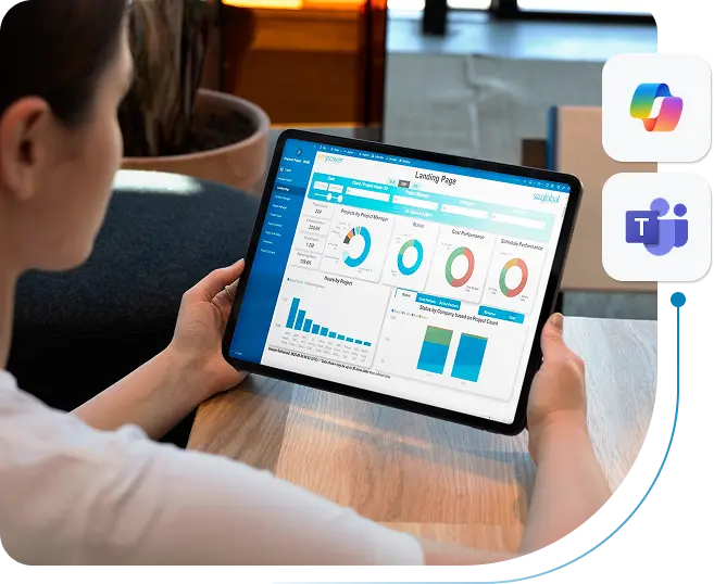 Dashboard showing real-time project visibility for software services